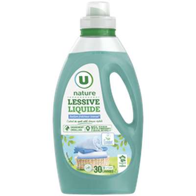 Lessive liquide parfum fraîcheur intense, U Nature  (30 lavages 1,5 L)