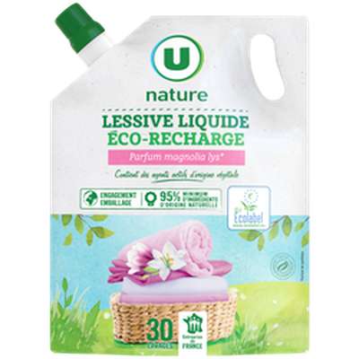Lessive liquide magnolia lys - recharge , U Nature (1,5 L)