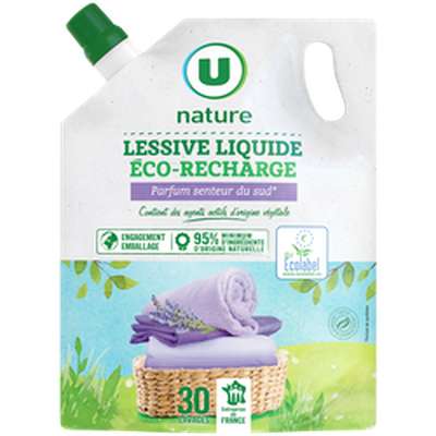 Lessive liquide senteur du sud (éco-recharge), U Nature (1,5 L)