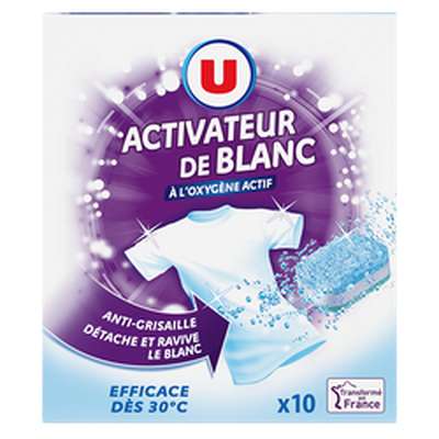 Activateur de lavage blanc, U (10 tablettes)