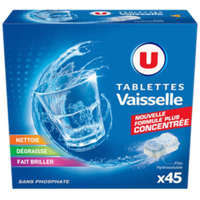 Tablettes lave-vaisselle standard, U (x 45)