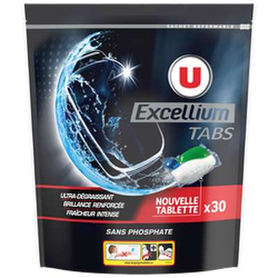 Tablettes lave vaisselle excellium poudre+liquide, U (x 30)