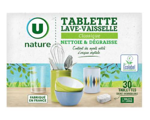 Tablettes lave-vaisselle classique, U Nature ( x 30)
