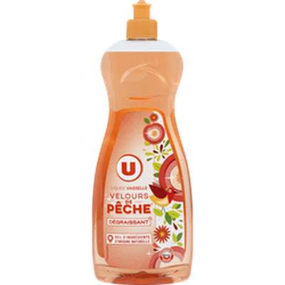 Liquide vaisselle velours de pêche, U (750 ml)