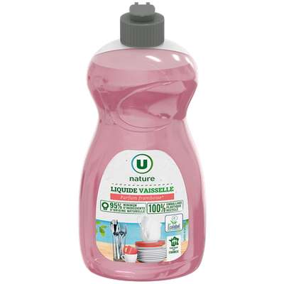 Liquide vaisselle parfum framboise, U Nature (500 ml)