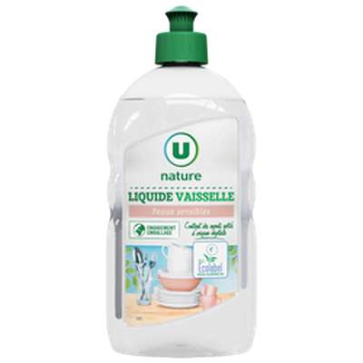 Liquide vaisselle peaux sensibles, U Nature (500 ml)