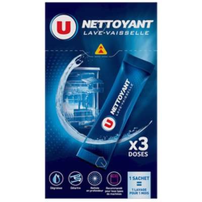 Nettoyant lave-vaisselle dosettes, U (x 3)