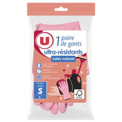 Gants ménage ultra résistant latex taille S, U (x 1)
