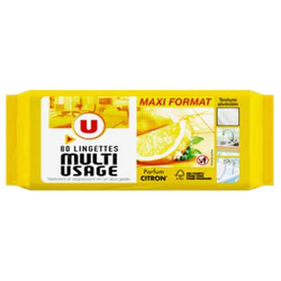 Lingettes multi-usages parfum citron, U (x 80)