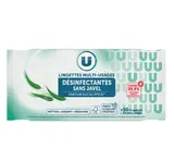 Lingettes désinfectantes sans javel parfum eucalyptus, U (x 25, 185g)