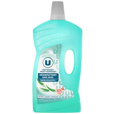 Nettoyant désinfectant multi-surfaces sans javel parfum eucalyptus, U (1 L)