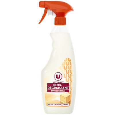 Nettoyant dégraissant au savon de marseille, U (750 ml)