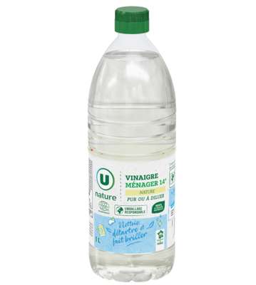 Vinaigre ménager 14°, U Nature (1 l)