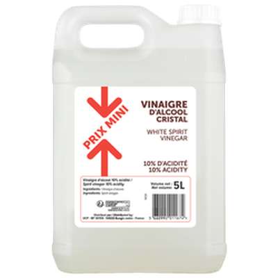 Vinaigre d'alcool cristal 10°, Prix Mini (5 L)