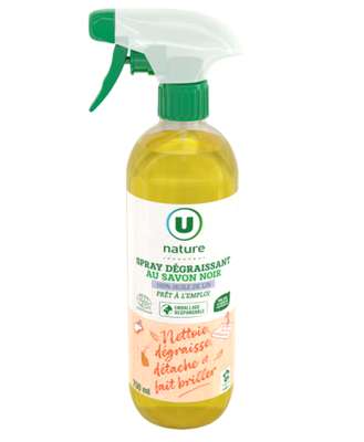 Spray dégraissant au savon noir, U Nature (750 ml)
