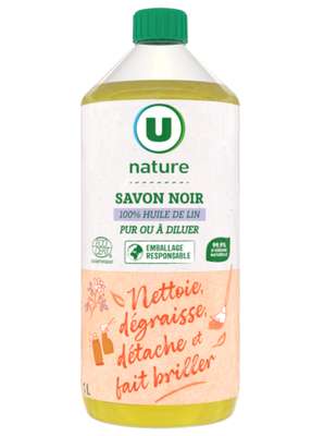 Savon noir à l'huile de lin, U Nature (1 l)