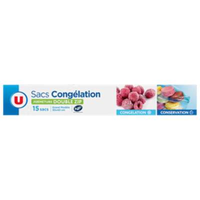 Sacs congélation fermeture double zip - grande taille, U (x 15)