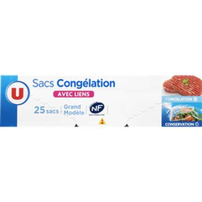 Sacs congélations lien classique - grand modèle, U (x 25)