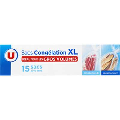 Sacs congélation XL gros volumes, U (x 15)