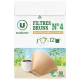Filtres à café n°4, U NATURE (x 80)
