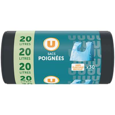 Sacs poubelle à poignées multi-usages, U (30 x 20 l)