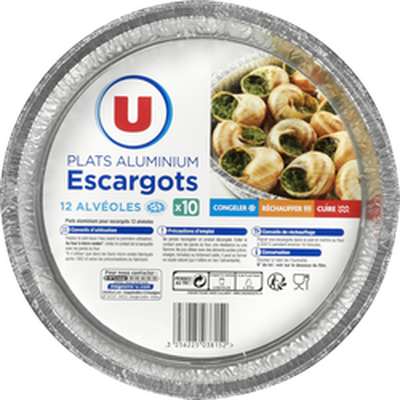 Plats en aluminium à escargots, U (x 10)