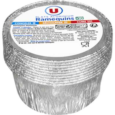 Ramequins Aluminium, U (x 10)