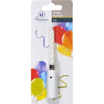 Bougie anniversaire musicale, U Maison (x 1)