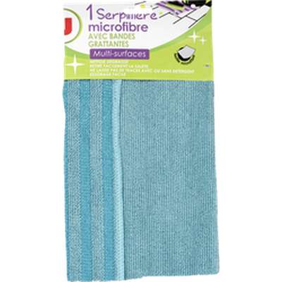Serpillère microfibres multi-surfaces avec bandes grattantes, U