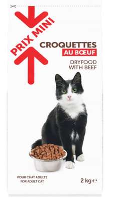 Croquettes au bœuf pour chat adulte, Prix Mini (2 kg)