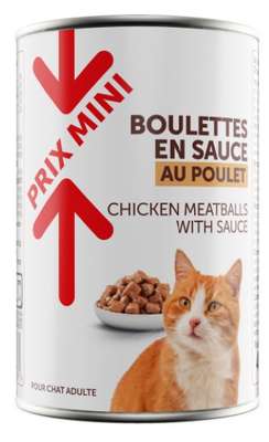 Boulettes en sauce poulet pour chat,  Prix Mini (400 g)