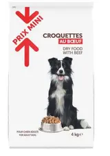 Croquettes au bœuf pour chien adulte, Prix Mini (4 kg)