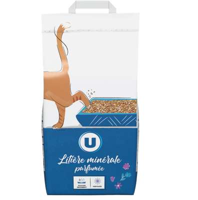 Litière minérale parfumée pour chat, U (14 l)