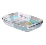 Plat rectangulaire en verre 32,4X19X5 cm, U MAISON