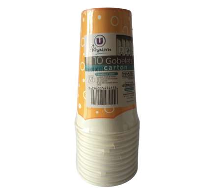 Gobelet en carton 47 cl, U MAISON (x 10)