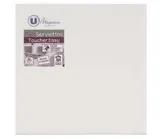 Serviettes tex touch blanc 40 x 40 cm, U MAISON (x 25 unités) (gros calibre)