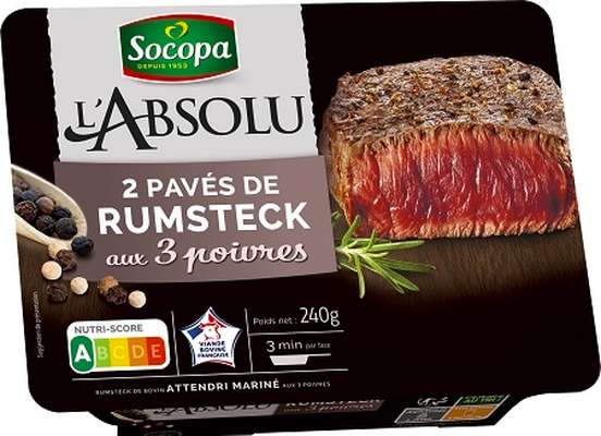 Pavé de rumsteck mariné aux 3 poivres, Socopa (x 2, 240 g)
