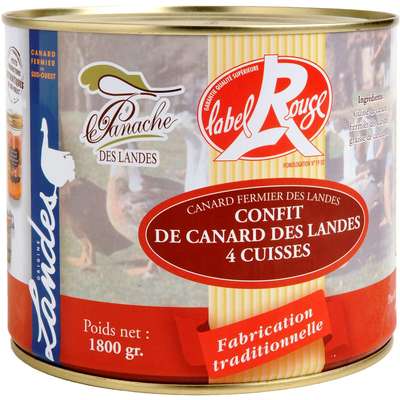 Confit de 4 cuisses de canard du Sud-Ouest, Panache des Landes (x 4, 1.8 kg)