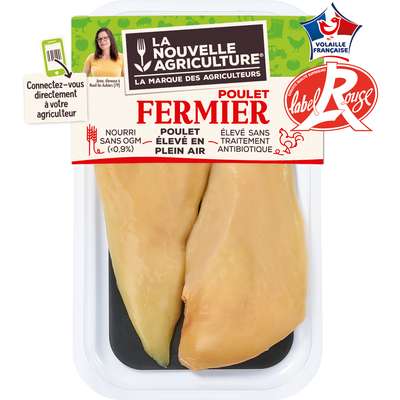 Filets de poulet fermier Label rouge, La Nouvelle Agriculture (x 2, 280 g)