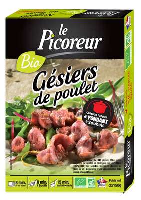 Gésiers de poulet "cuisinés à l'étouffé" BIO, Le Picoreur, (300 g)