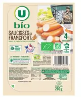 Saucisses de Francfort, U BIO (x4, 200 g)