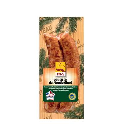 Véritable saucisse de Montbéliard sous vide, (2 x 150 g)