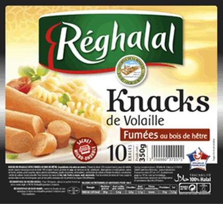 Knacks de Volaille Halal, Reghalal (x 10, 350 g)