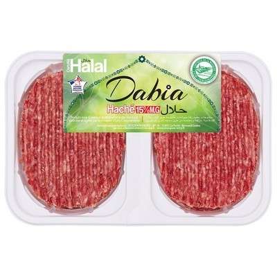 Haché pur boeuf 15% MG Halal, Dabia (2 x 125 g)