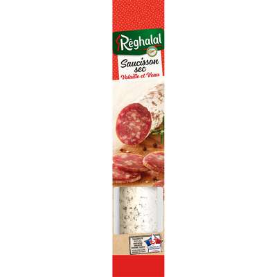 Saucisson sec de volaille et de veau Halal, Reghalal (170 g)