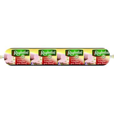 Saucisson de volaille et boeuf halal, Reghalal (500 g)