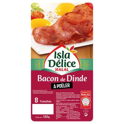 Bacon de dinde à poêler, Isla Delice (x 8, 120 g)