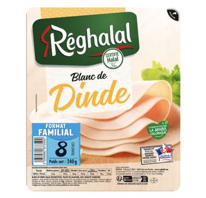 Blanc de dinde, Reghalal (x 8 tranches, 240 g)