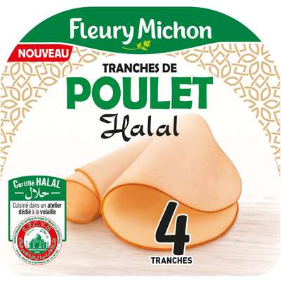 Tranches de poulet Halal, Fleury Michon (140 g)