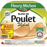 Blanc de poulet tranches fines Halal, Fleury Michon  (10 tranches, 300 g)